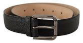 Dolce & Gabbana Black Calf Leather Brown Backend Belt -   -  Dolce & Gabbana.